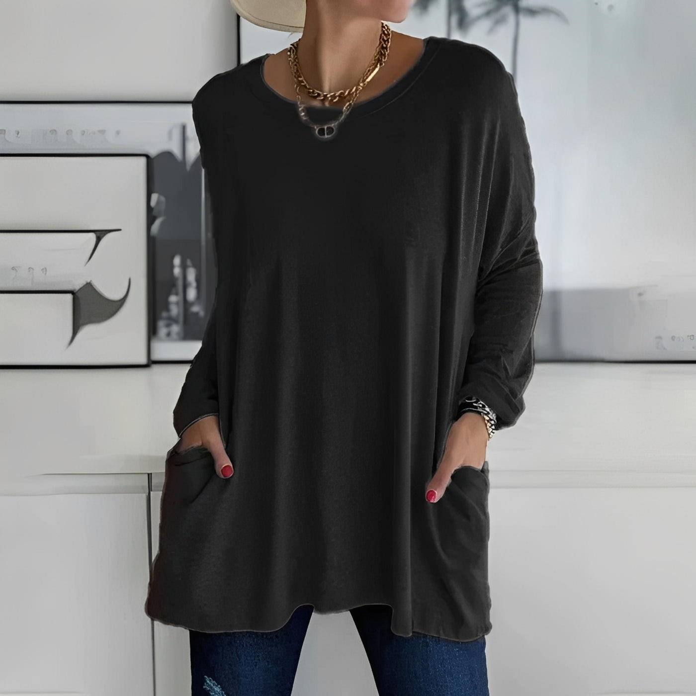 Chantelle - Longue robe-chemise avec poches