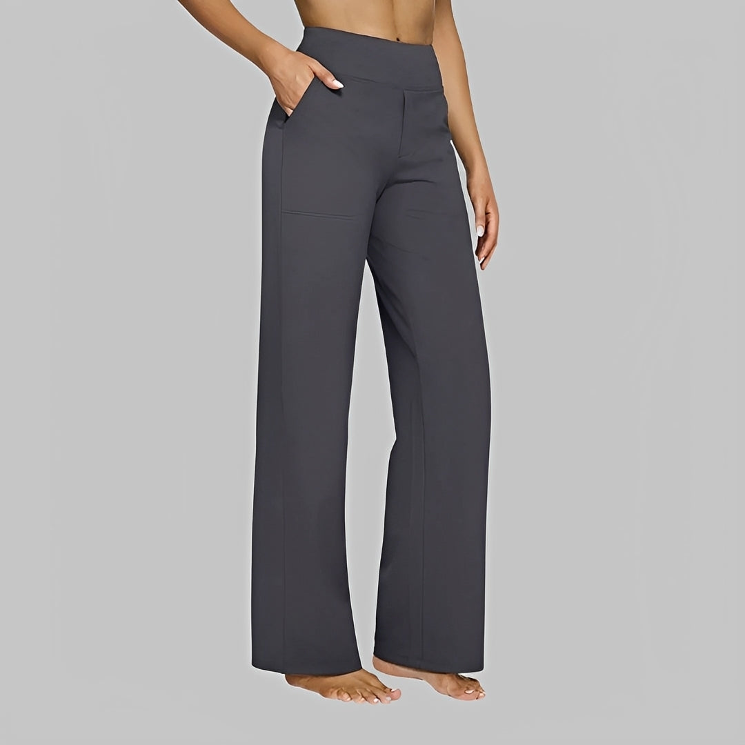 Salma - Pantalon large taille haute
