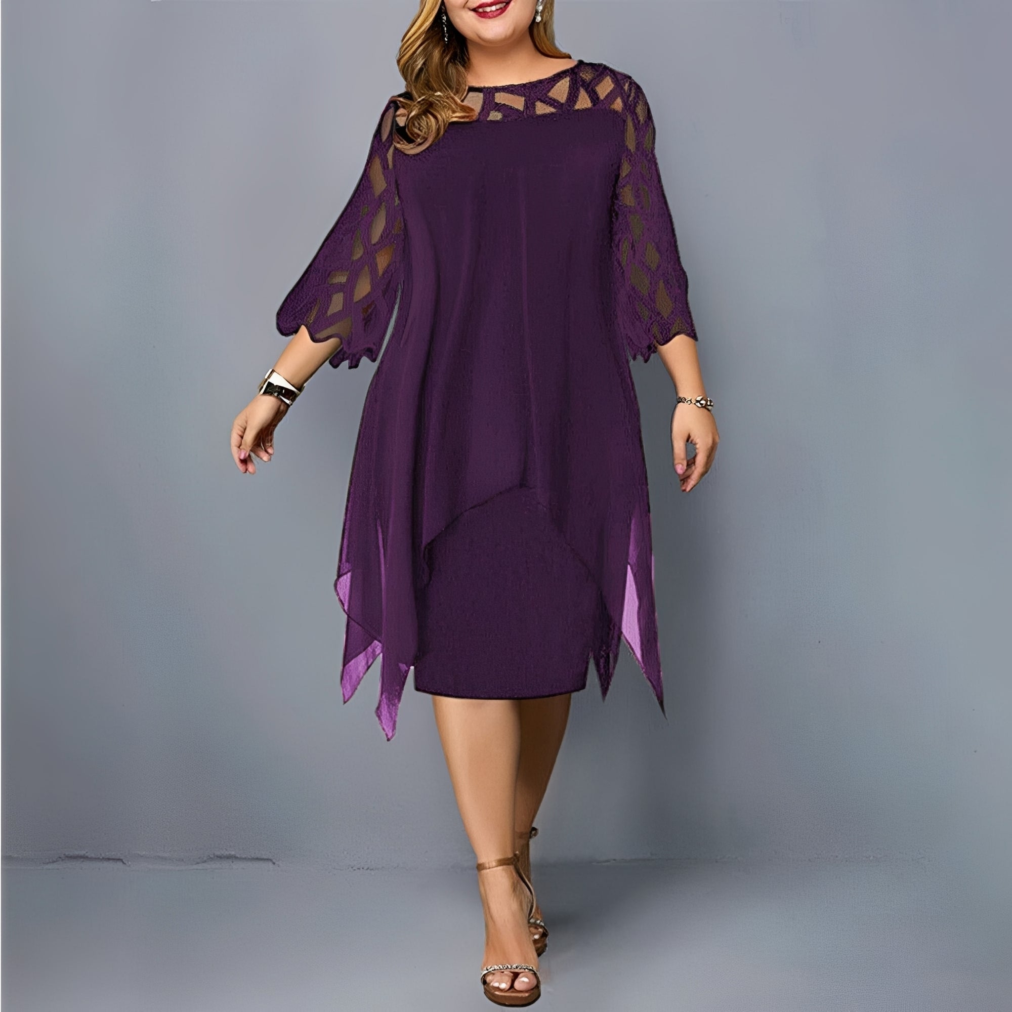 Eleanor - Robe élégante mi-longue en chiffon