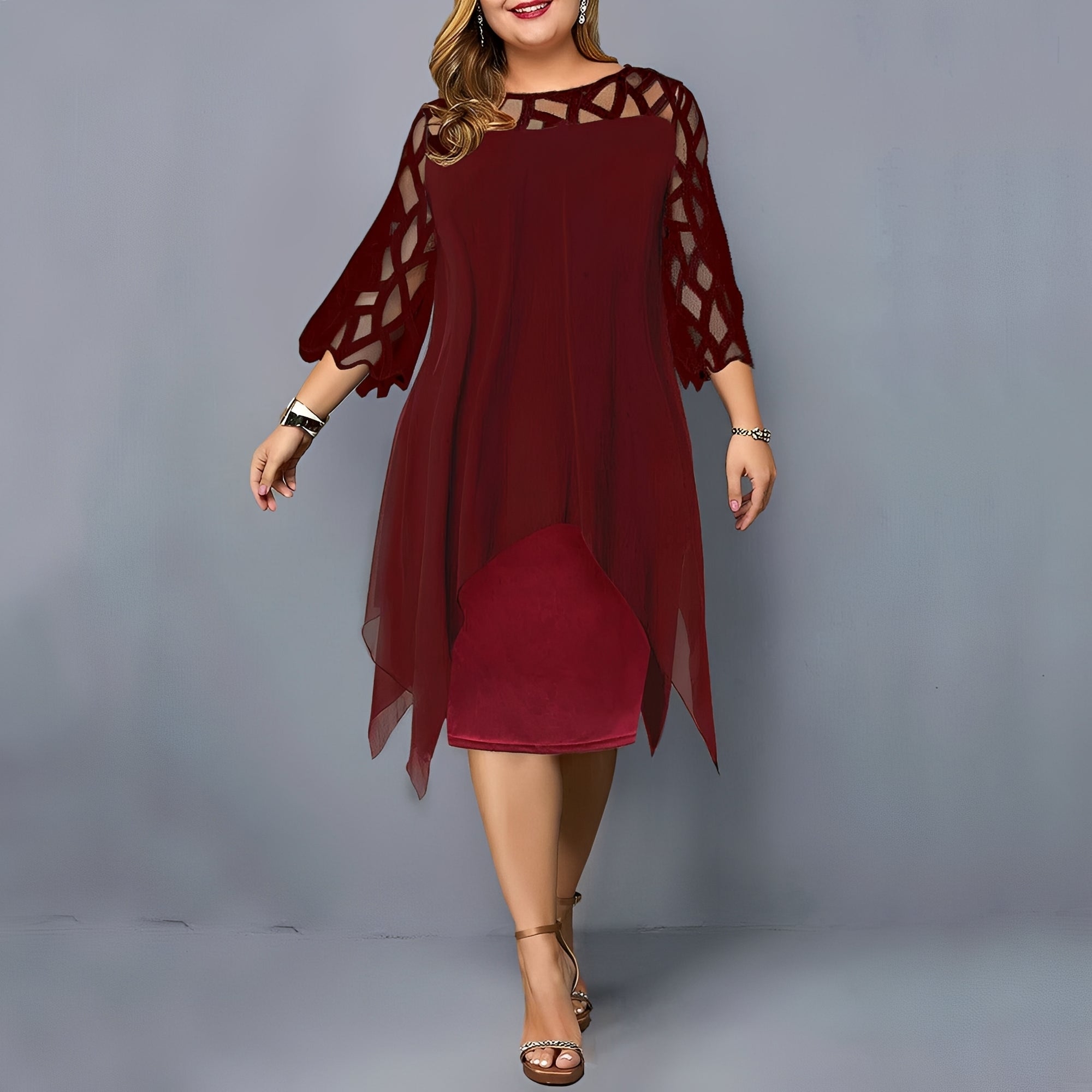 Eleanor - Robe élégante mi-longue en chiffon