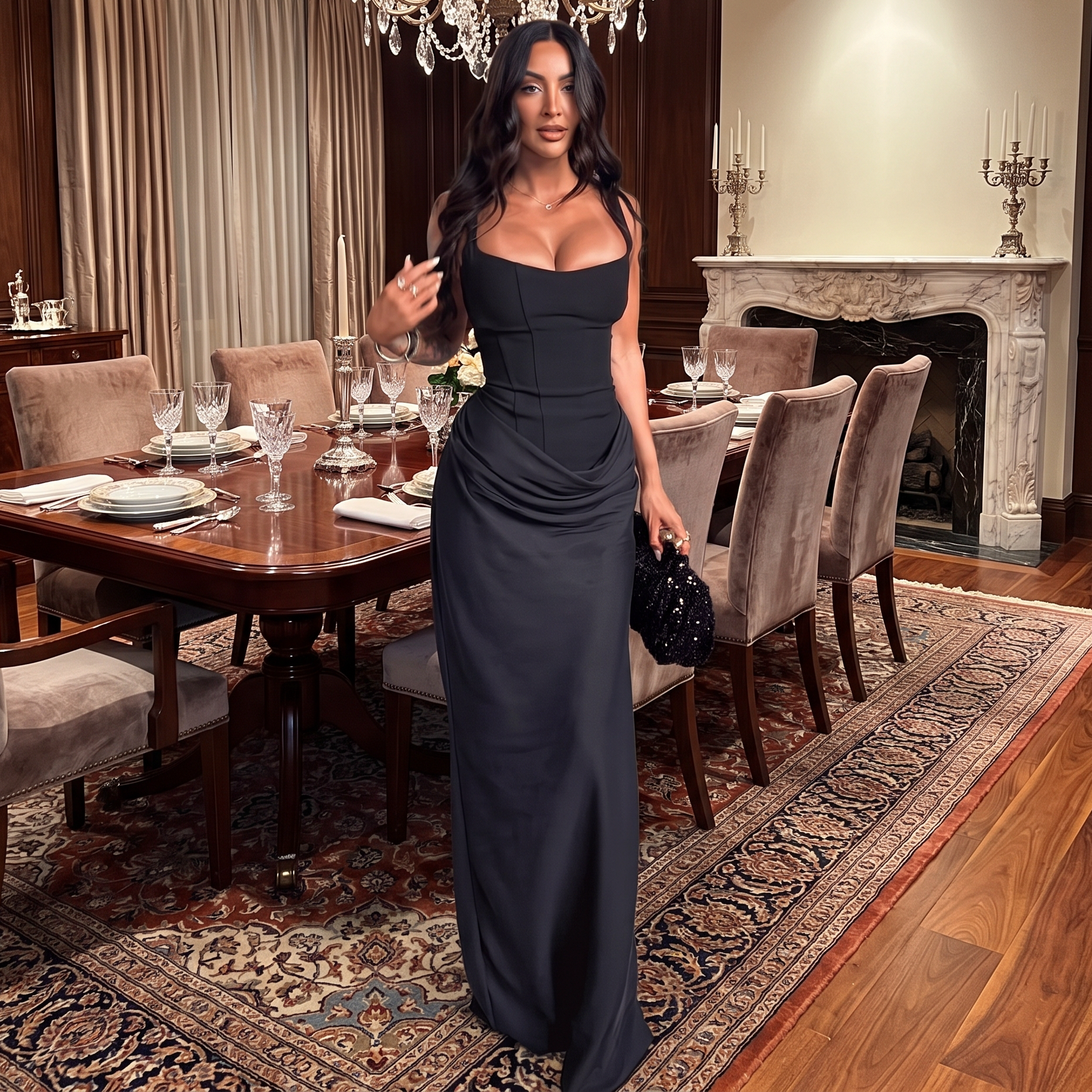 Christina - Robe Maxi sans Manches Élégante