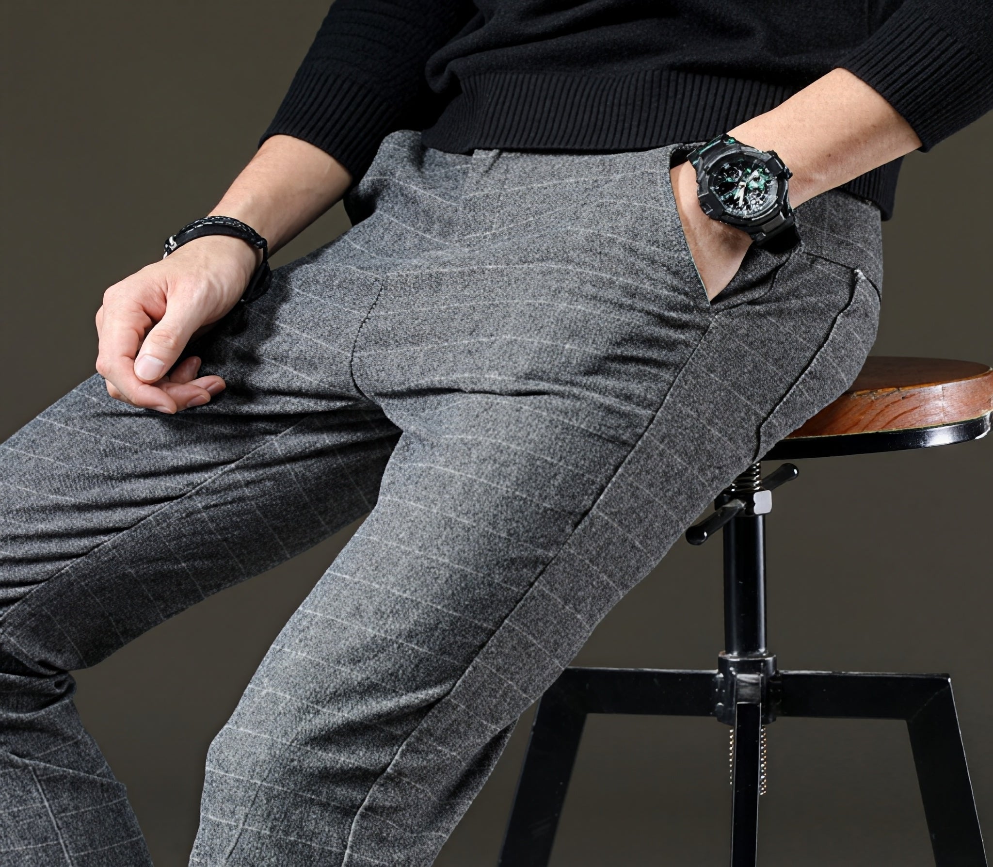Alexander - Pantalons en tissu à motifs tartan