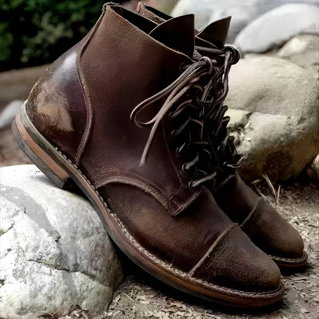 Hanzo - Bottines hommes classiques avec lacets