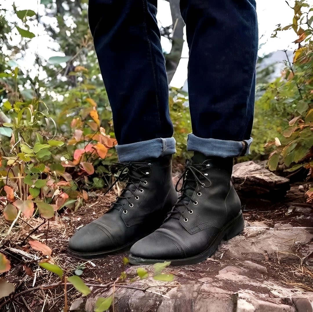 Hanzo - Bottines hommes classiques avec lacets
