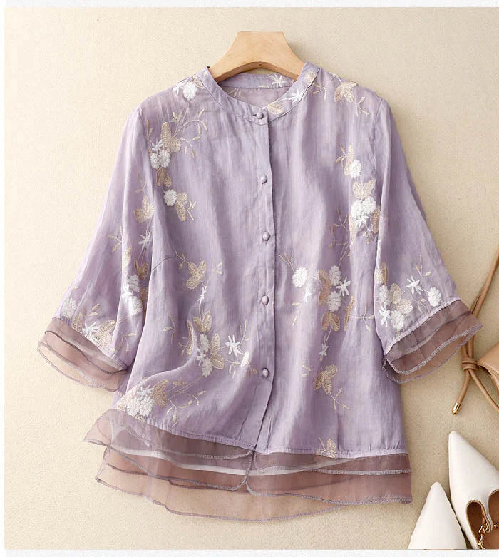 Kourtney – Blouse élégante pour femmes avec broderie